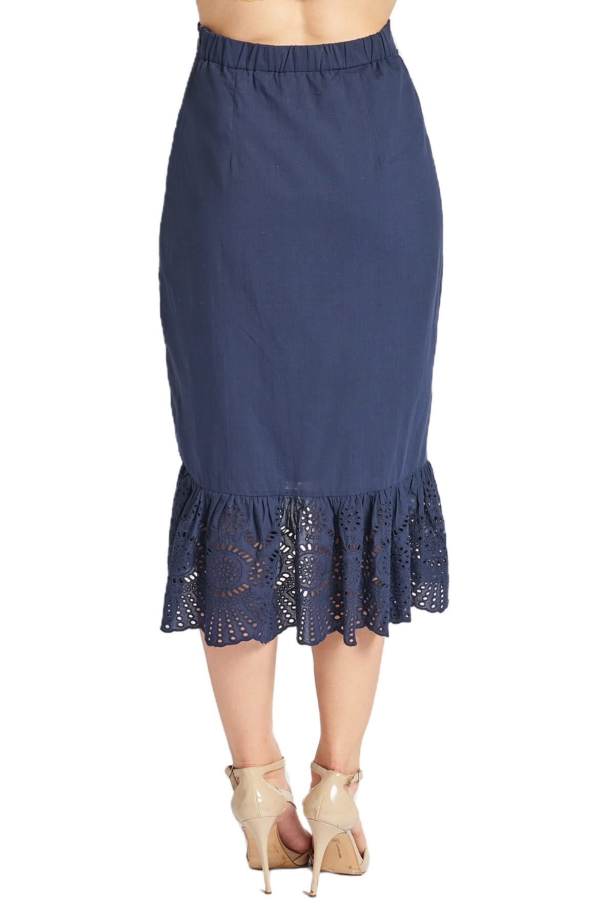 Aster Skirt - Cotton eyelet asymmetric hi - lo skirt - WWW.SIMONAMAGHEN.COM