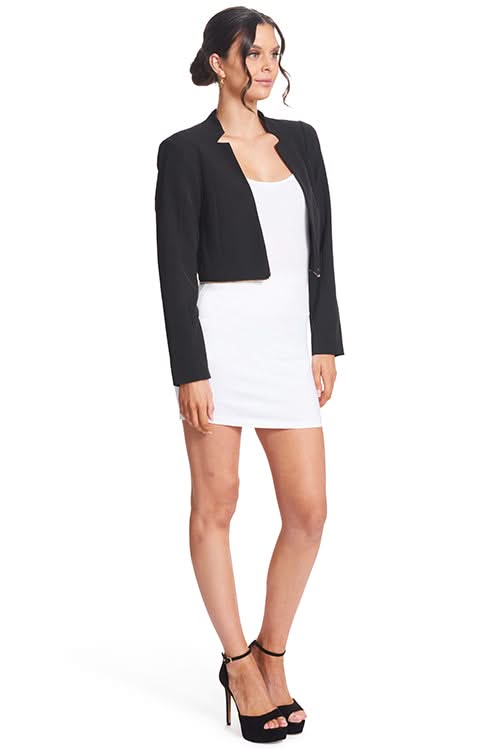 Convertible Notch Neck Blazer: Versatile 3 - Way Style - Long, Cropped & Zipped - WWW.SIMONAMAGHEN.COM
