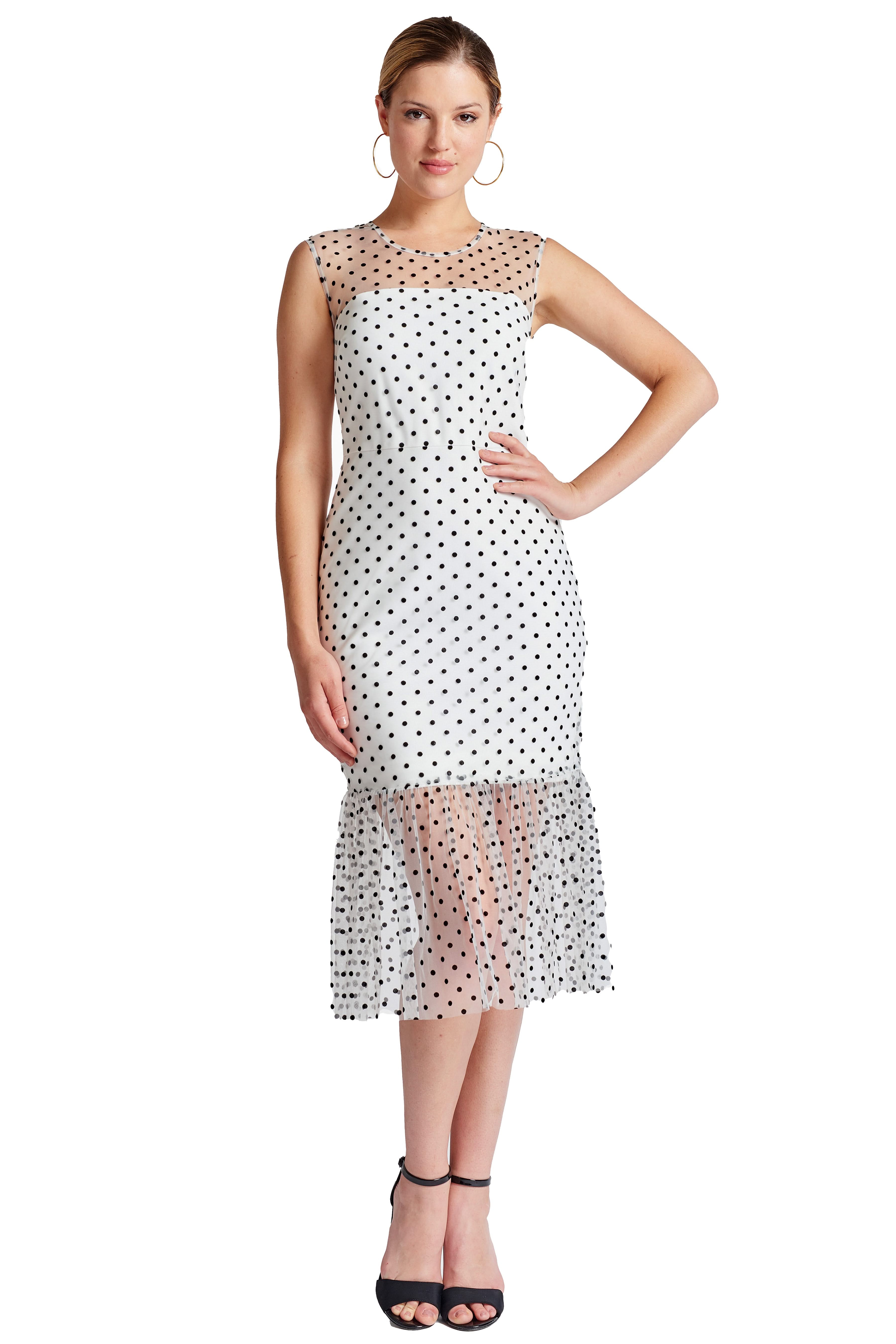 Muse Dress - Sleeveless polka dot midi mesh dress - WWW.SIMONAMAGHEN.COM
